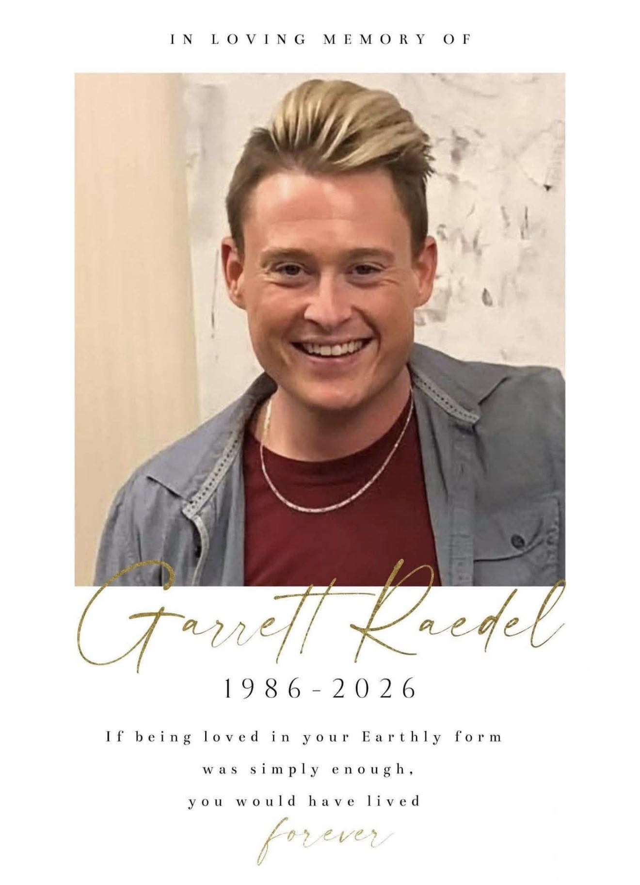 Garrett Raedel Fargo, North Dakota Obituary, Death